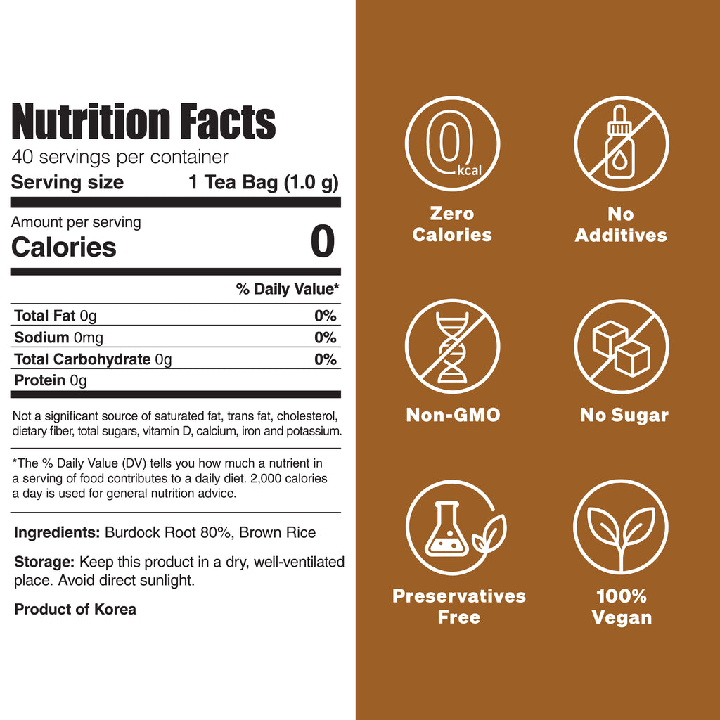caffeine free burdock root tea 40 teabags tasting notes mild earthy 5 ...