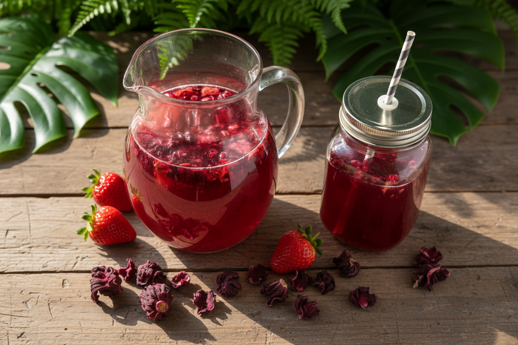 Strawberry Hibiscus Cold Brew Tea