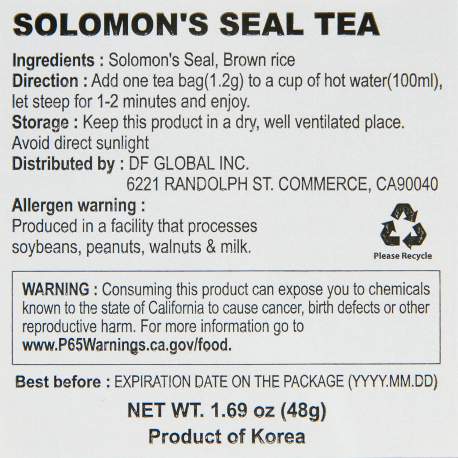 Traditional Solomon's Seal Tea Bags