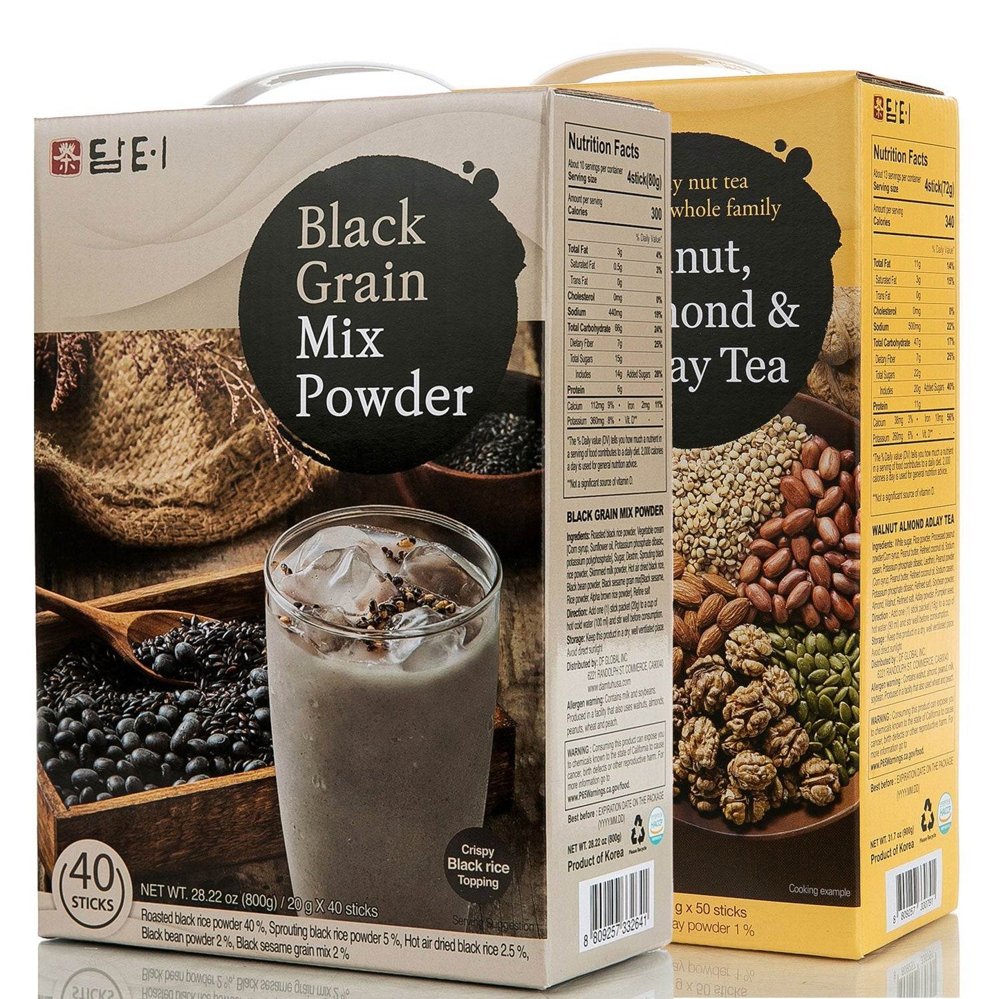 Black Grains Walnut Almond Adlay Powder Sticks, Total Boxes