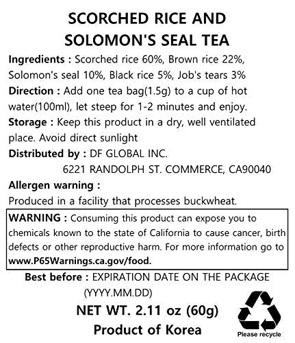 Scorched Rice & Solomon's Seal Blend Tea, 40 Tea Bags - Damtuh