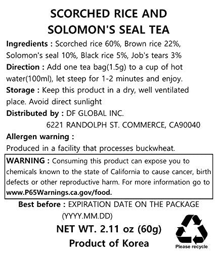 Damtuh Scorched Rice Solomon's Seal Tea with tea bags